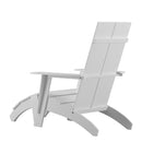 Brady Dual Slat Back Poly Resin Adirondack Chairs with Foot Rests