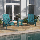 2 Pack Charlestown All-Weather Poly Resin Wood Adirondack Chairs with Side Table