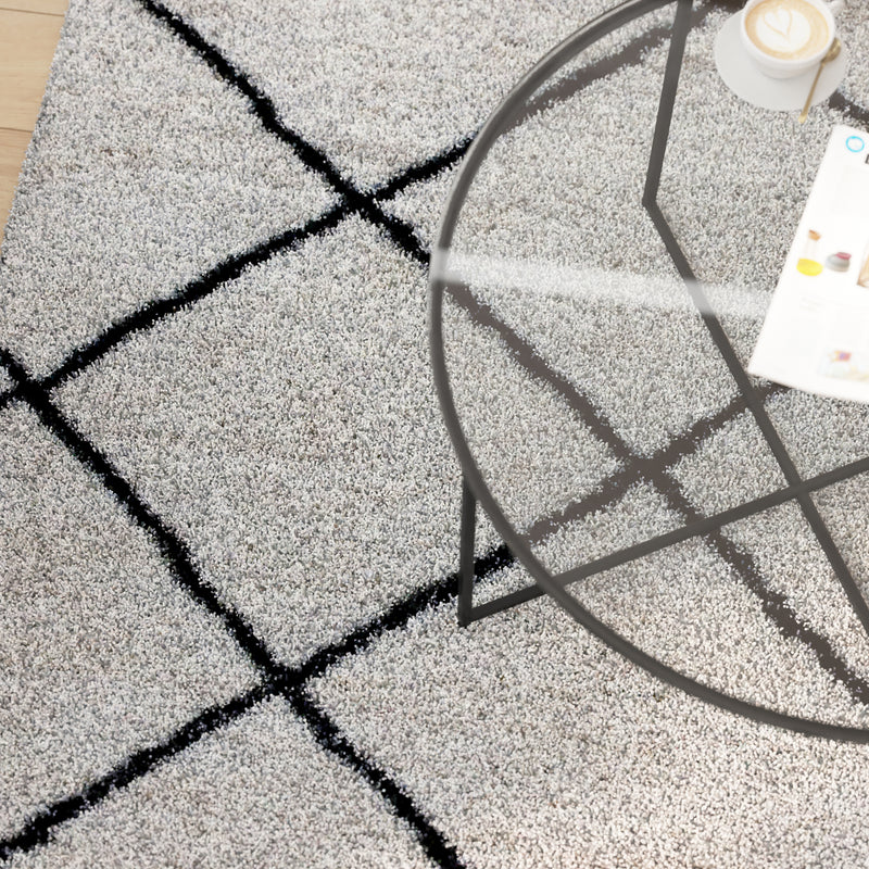 Roxy Shag Style Diamond Trellis Area Rug