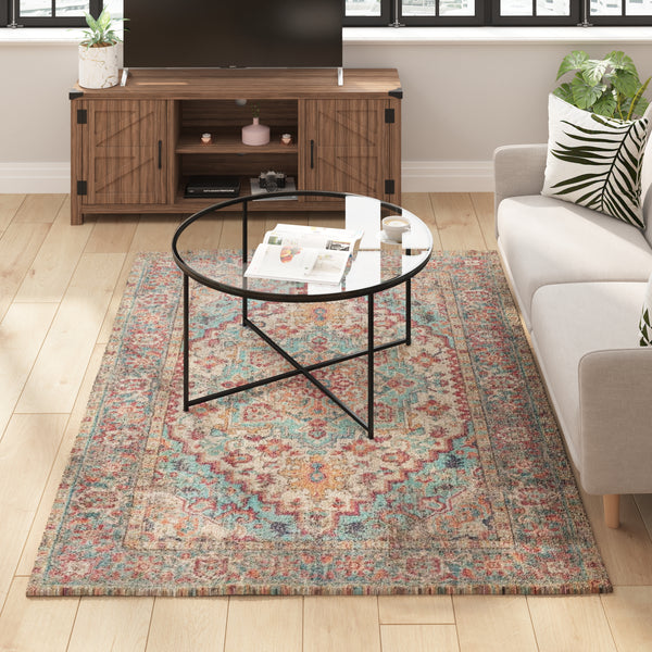 Katherine Distressed Vintage Medallion Area Rug