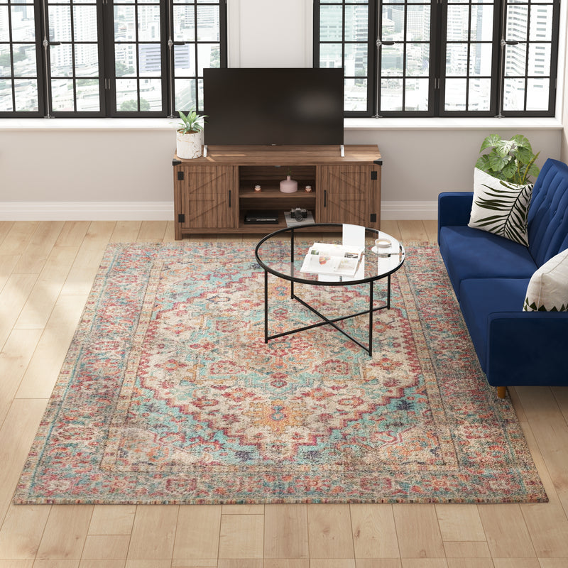 Katherine Distressed Vintage Medallion Area Rug