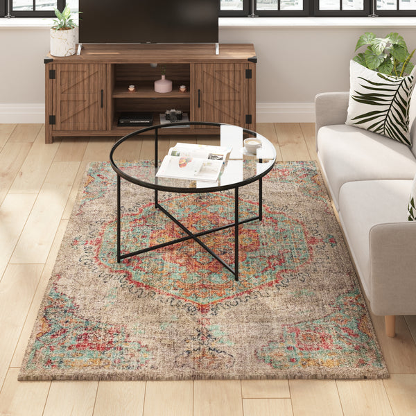 Katherine Distressed Medallion Area Rug