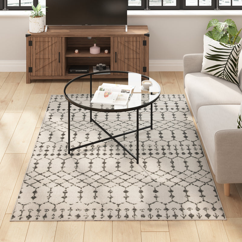 Beth Geometric Bohemian Low Pile Rug