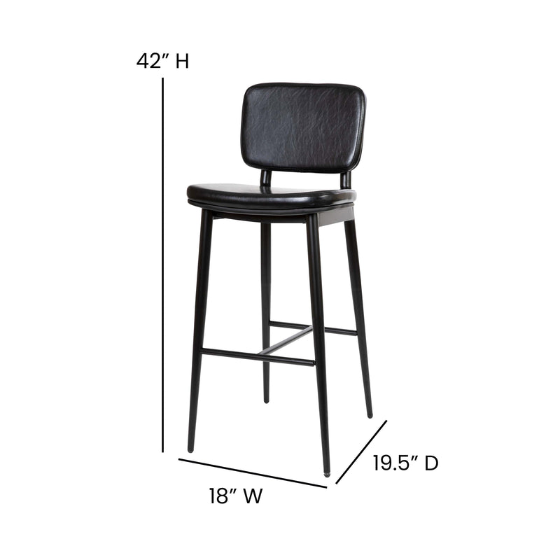 Verta Contoured Faux Leather Bar Stools