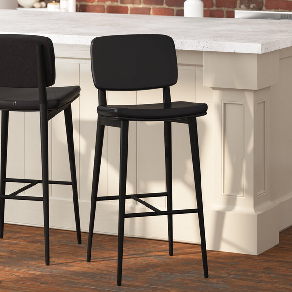 Verta Contoured Faux Leather Bar Stools