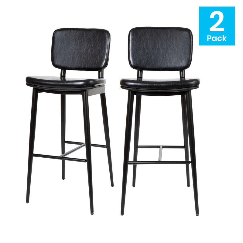 Verta Contoured Faux Leather Bar Stools