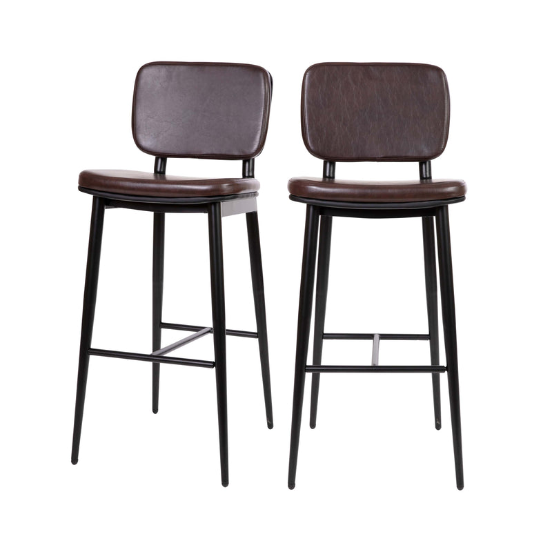 Verta Contoured Faux Leather Bar Stools