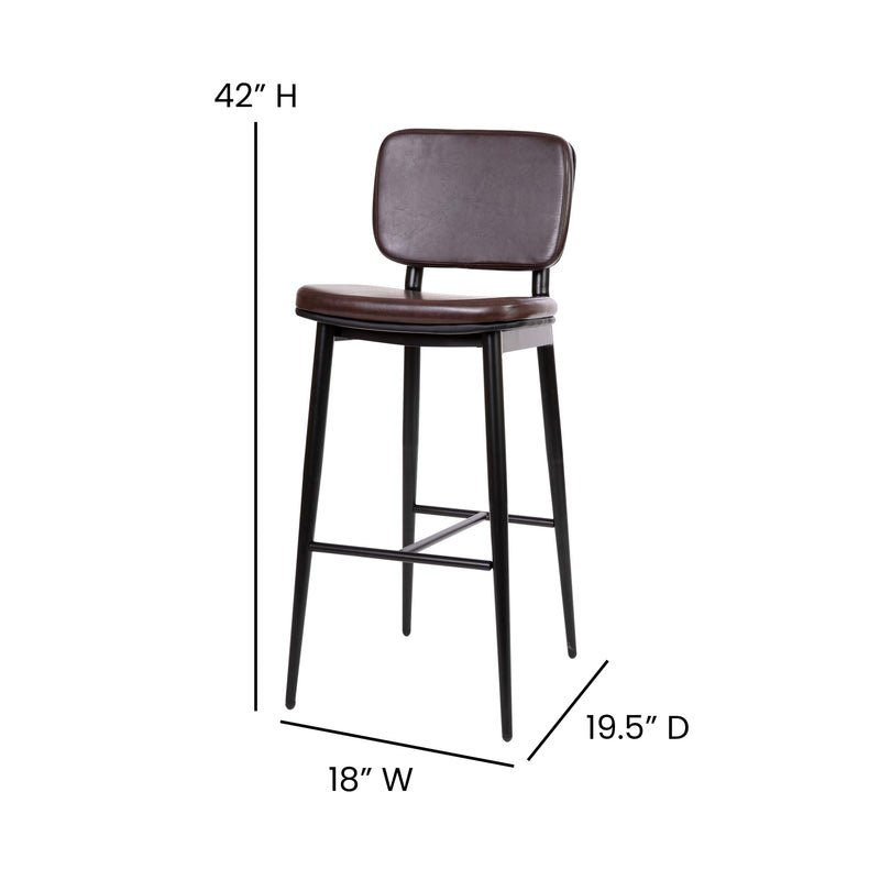 Verta Contoured Faux Leather Bar Stools