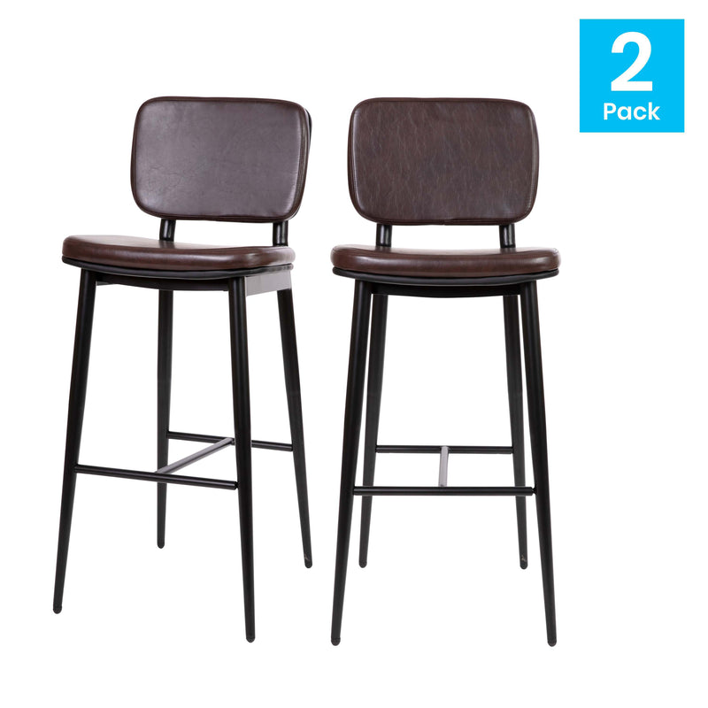 Verta Contoured Faux Leather Bar Stools