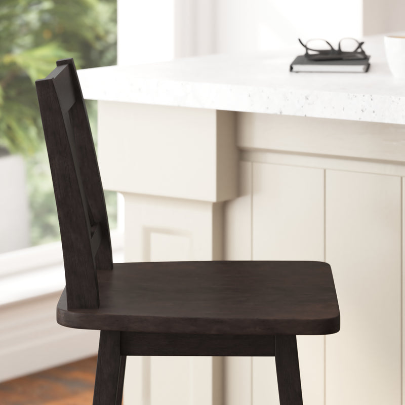 Gisella Modern Wooden Farmhouse Swivel Bar Stool