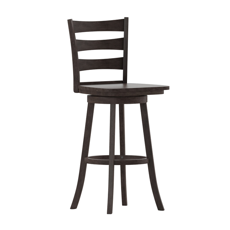 Laurel Wooden Swivel Ladderback Bar Stool