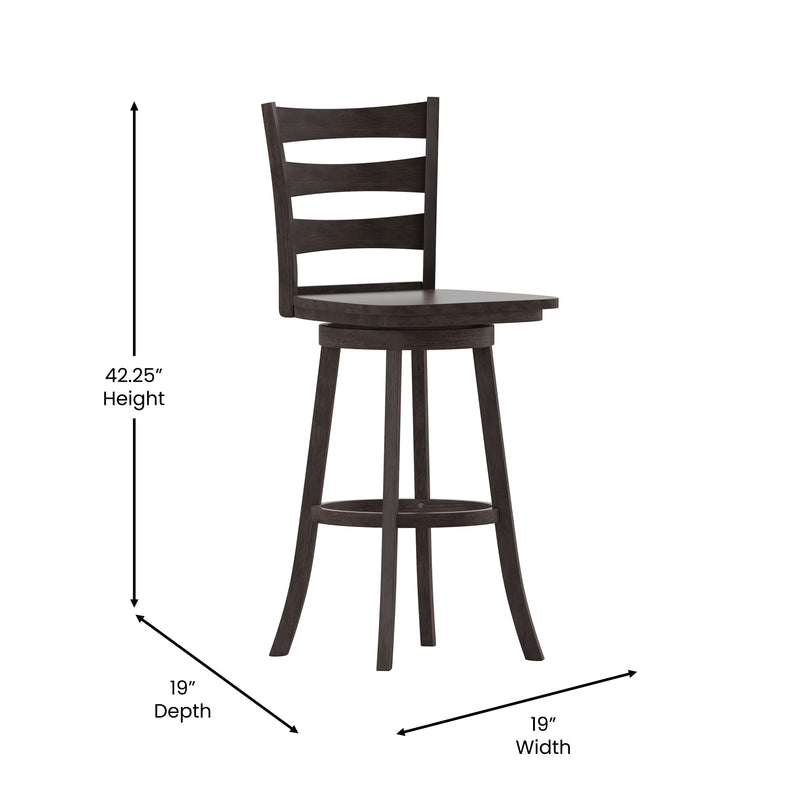 Laurel Wooden Swivel Ladderback Bar Stool