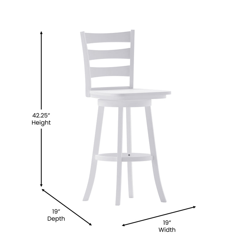 Laurel Wooden Swivel Ladderback Bar Stool