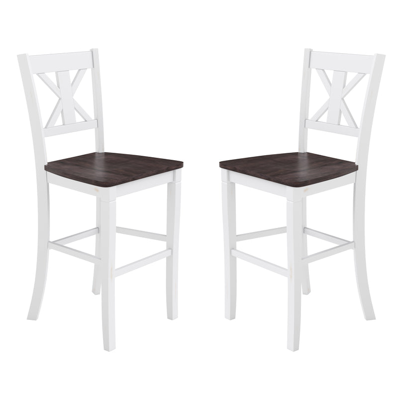 Gunter Set of 2 Modern Wooden Farmhouse Bar Stools