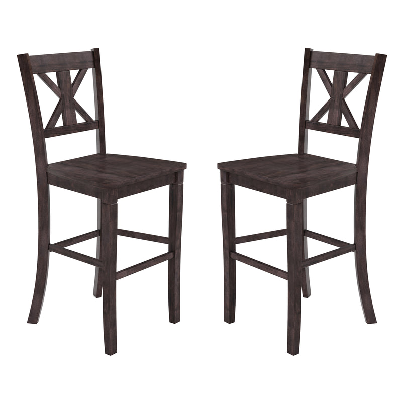 Gunter Set of 2 Modern Wooden Farmhouse Bar Stools