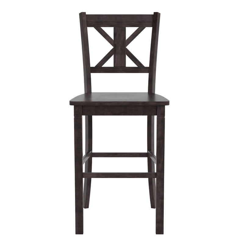 Gunter Set of 2 Modern Wooden Farmhouse Bar Stools