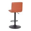 Duran Modern Adjustable Height Upholstered Channel Stitched Barstool with Pedestal Base