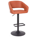 Jenna Contemporary Vinyl Adjustable Height Barstool with Rounded Mid-Back