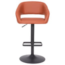 Jenna Contemporary Vinyl Adjustable Height Barstool with Rounded Mid-Back