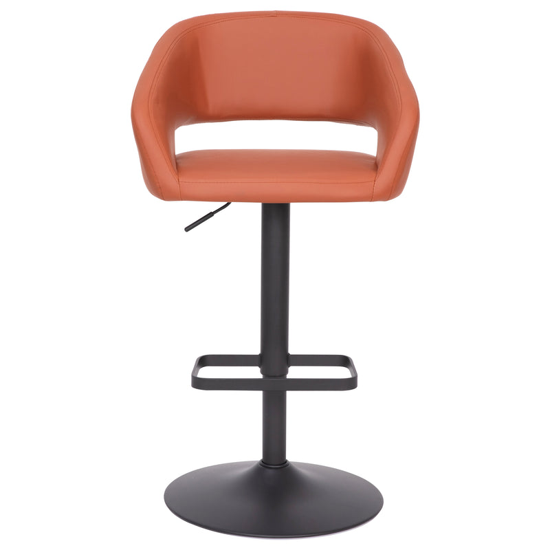 Jenna Contemporary Vinyl Adjustable Height Barstool with Rounded Mid-Back