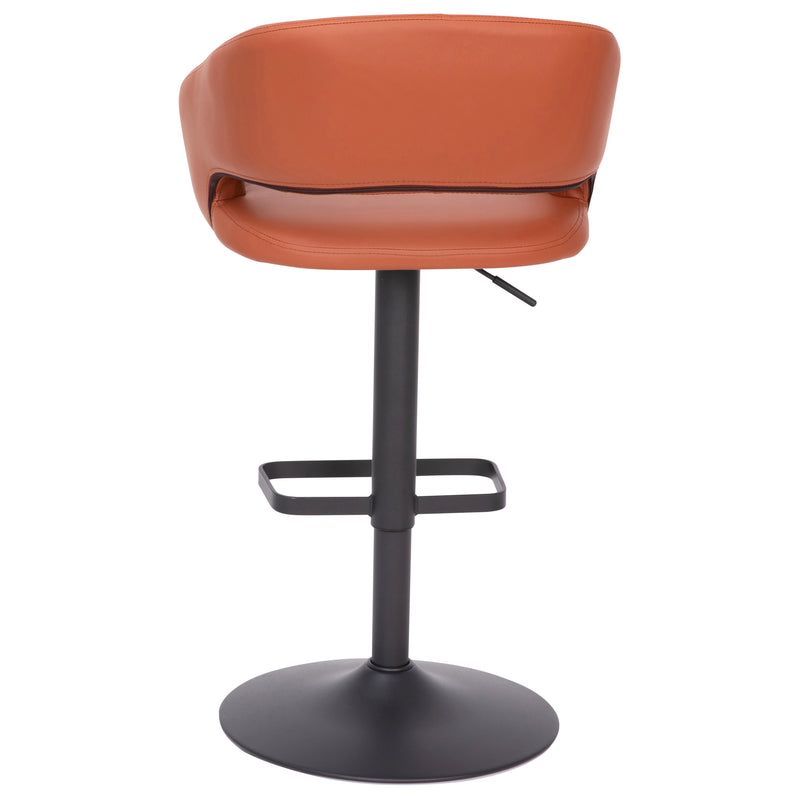 Jenna Contemporary Vinyl Adjustable Height Barstool with Rounded Mid-Back