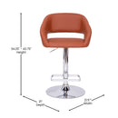 Jenna Contemporary Vinyl Adjustable Height Barstool with Rounded Mid-Back