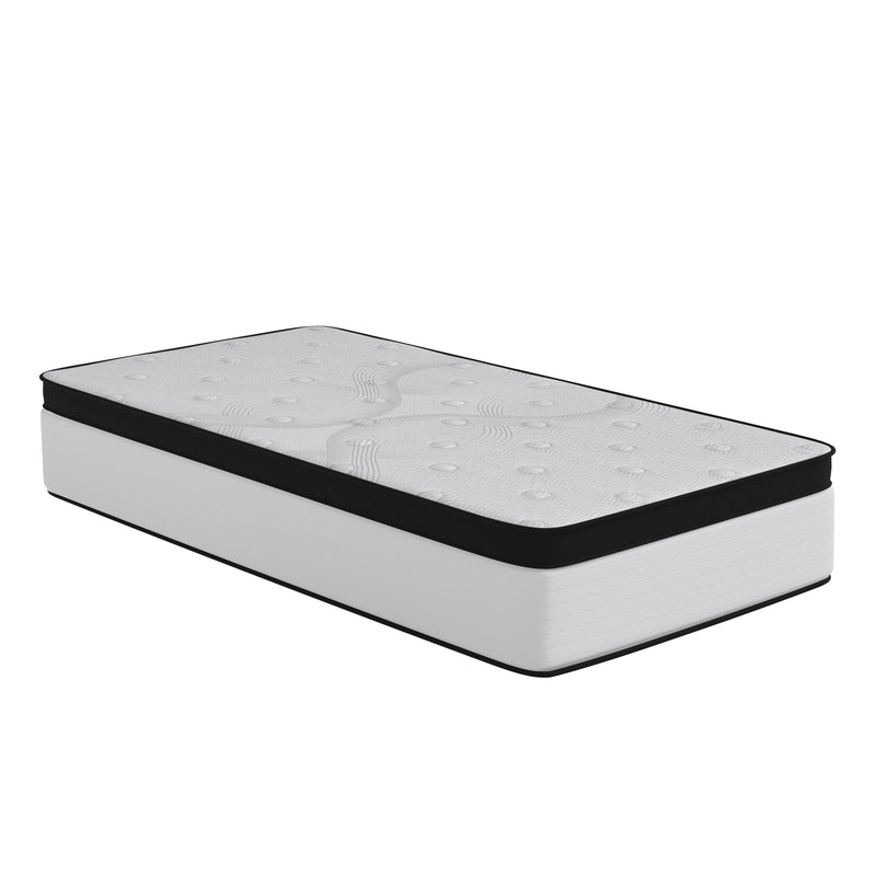 Oriana 12" CertiPUR-US Certified Hybrid Pocket Spring Mattress in a Box with an Extra Firm Feel for Durable Support