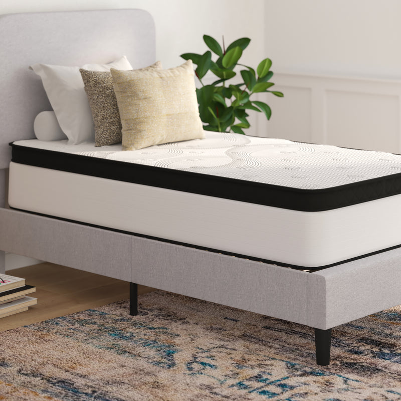 Oriana 12" CertiPUR-US Certified Hybrid Pocket Spring Mattress in a Box with an Extra Firm Feel for Durable Support