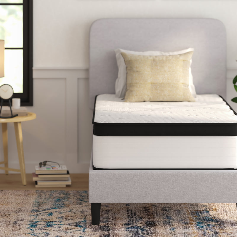 Oriana 12" CertiPUR-US Certified Hybrid Pocket Spring Mattress in a Box with an Extra Firm Feel for Durable Support