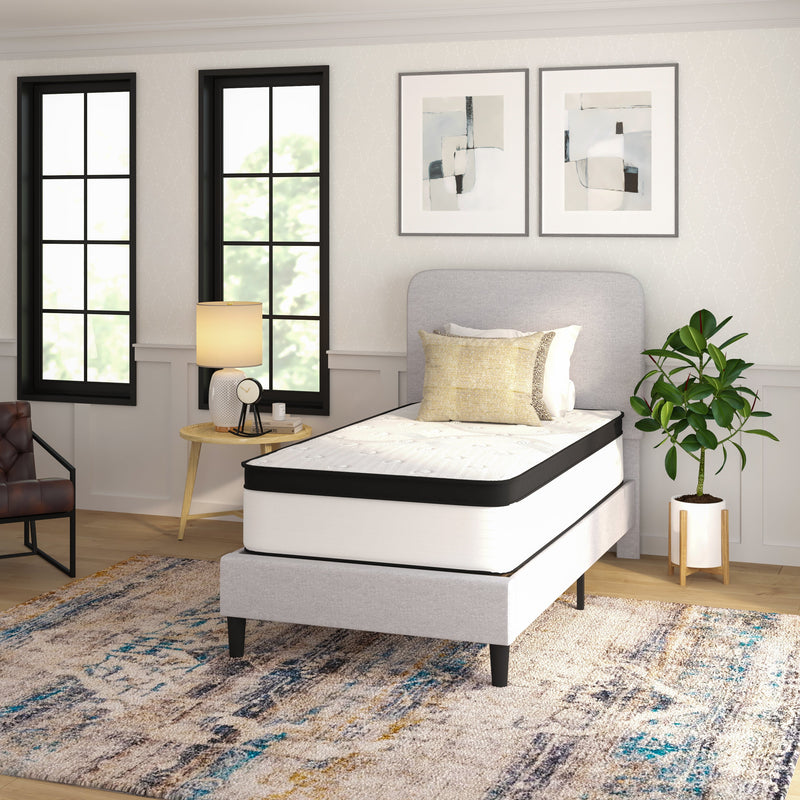 Oriana 12" CertiPUR-US Certified Hybrid Pocket Spring Mattress in a Box with an Extra Firm Feel for Durable Support