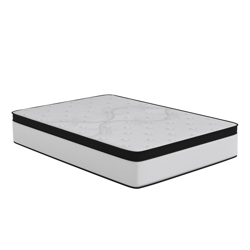 Oriana 12" CertiPUR-US Certified Hybrid Pocket Spring Mattress in a Box with an Extra Firm Feel for Durable Support