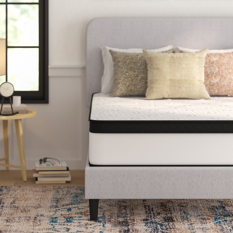 Oriana 12" CertiPUR-US Certified Hybrid Pocket Spring Mattress in a Box with an Extra Firm Feel for Durable Support