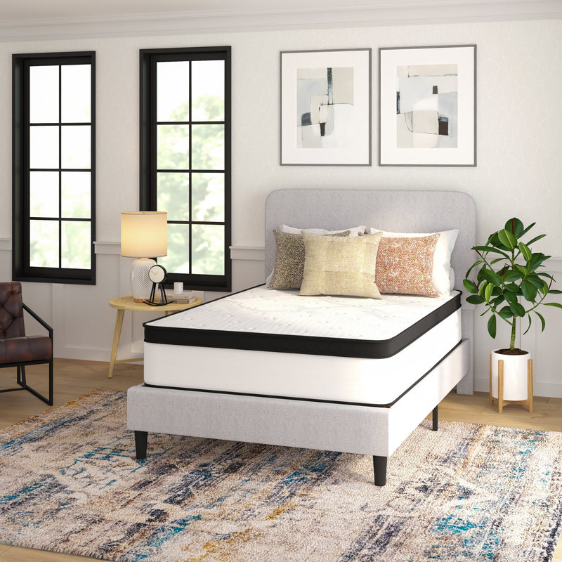 Oriana 12" CertiPUR-US Certified Hybrid Pocket Spring Mattress in a Box with an Extra Firm Feel for Durable Support