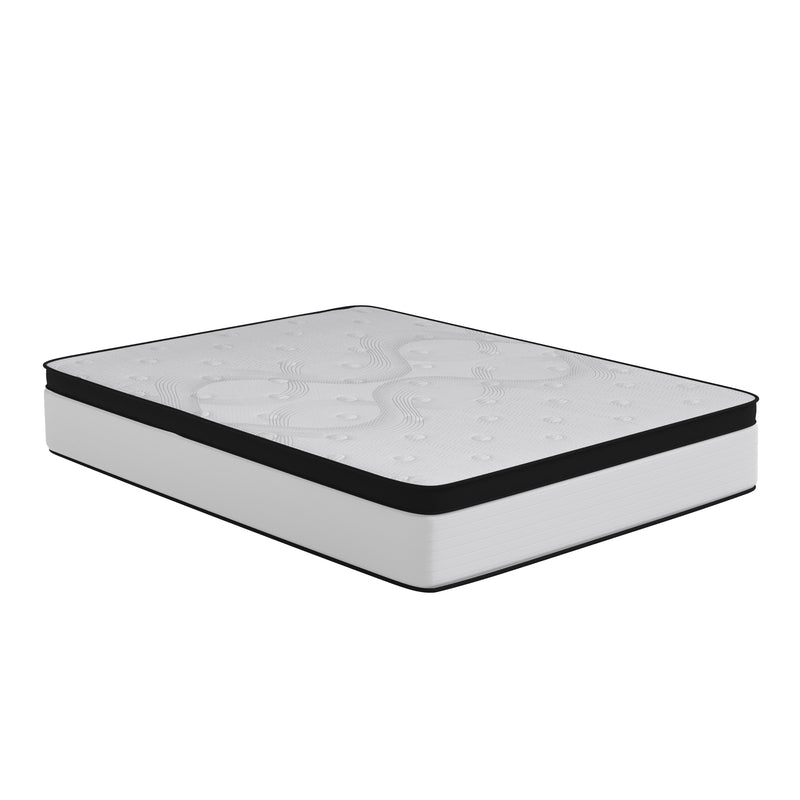 Oriana 12" CertiPUR-US Certified Hybrid Pocket Spring Mattress in a Box with an Extra Firm Feel for Durable Support