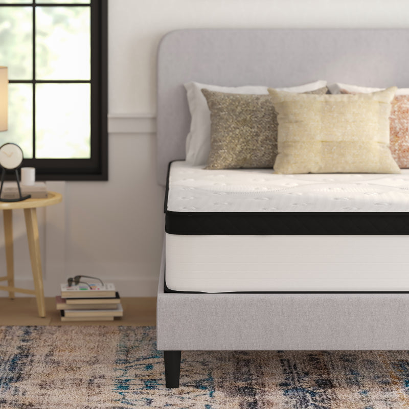 Oriana 12" CertiPUR-US Certified Hybrid Pocket Spring Mattress in a Box with an Extra Firm Feel for Durable Support