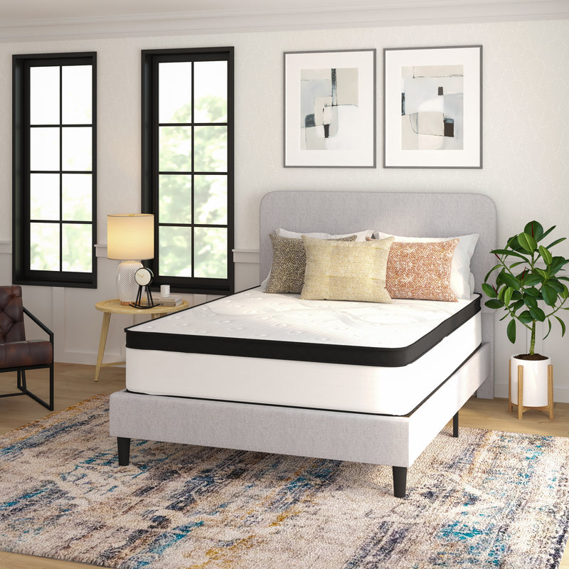 Oriana 12" CertiPUR-US Certified Hybrid Pocket Spring Mattress in a Box with an Extra Firm Feel for Durable Support