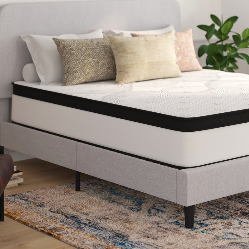 Oriana 12" CertiPUR-US Certified Hybrid Pocket Spring Mattress in a Box with an Extra Firm Feel for Durable Support