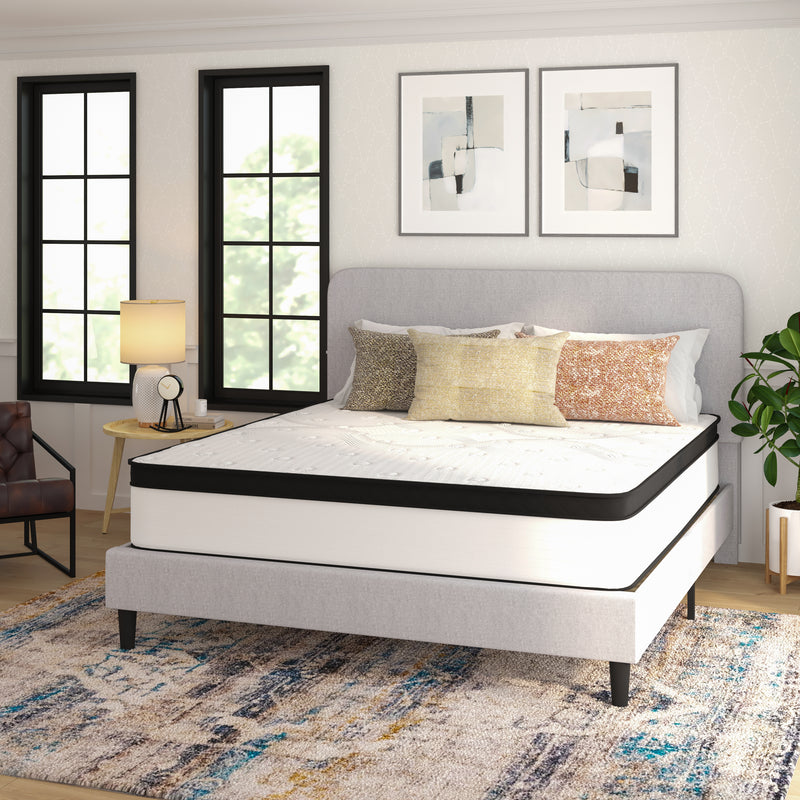 Oriana 12" CertiPUR-US Certified Hybrid Pocket Spring Mattress in a Box with an Extra Firm Feel for Durable Support