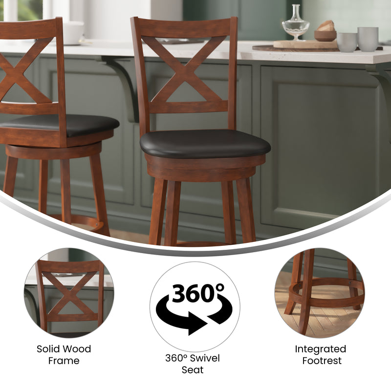 Francis Classic Wooden Swivel Counter Stool