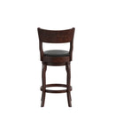 Enola Bow Frame Wooden Open Back Swivel Counter Stool with Upholstered Seat