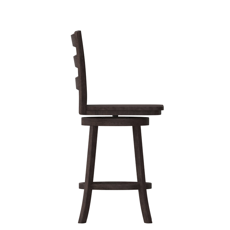 Laurel Wooden Swivel Ladderback Counter Stool