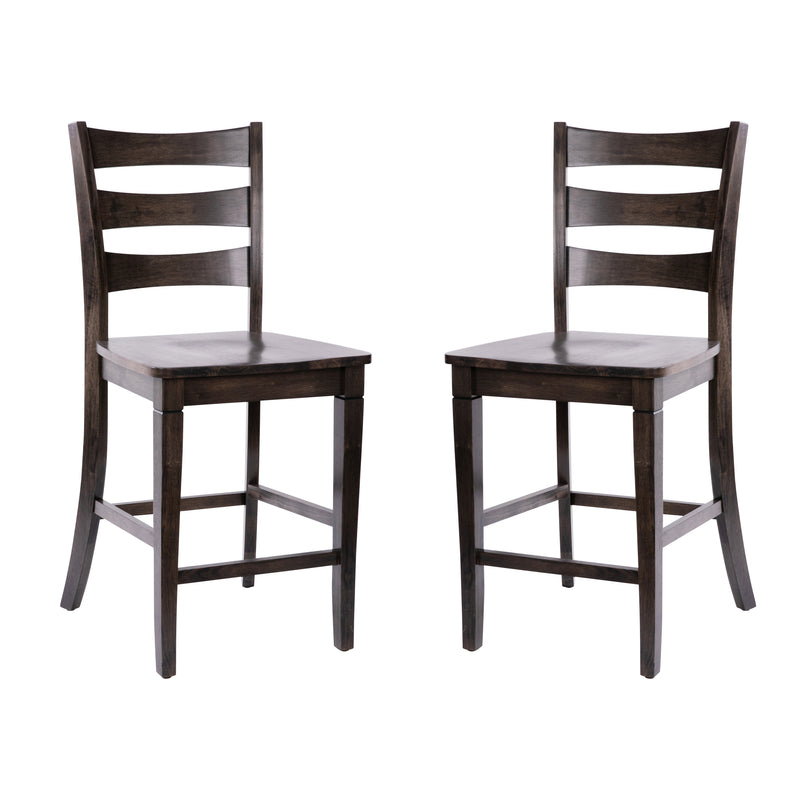 Laurel Set of 2 Wooden Ladderback Counter Stools