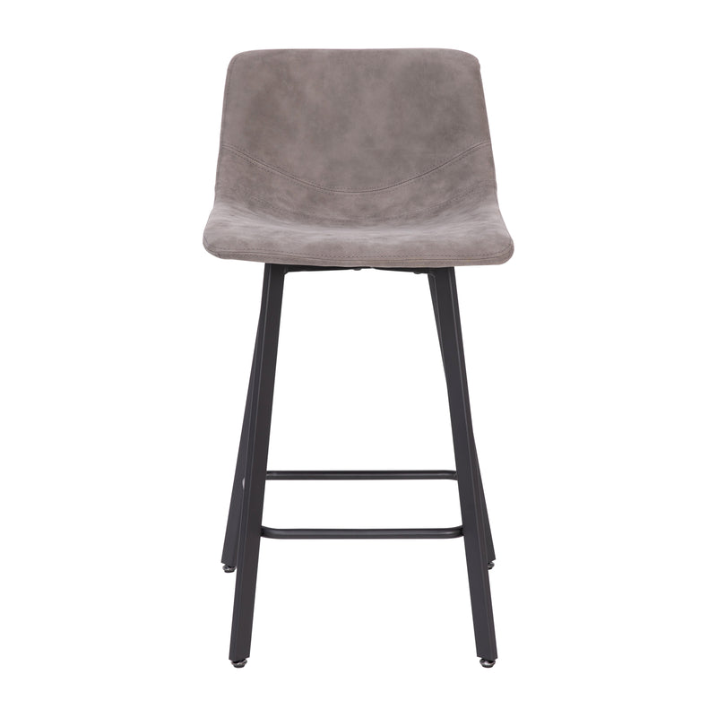 Brandy Modern Upholstered Bucket Seat Counter Stools with Metal Frames, Set of 2