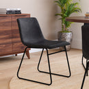 Butler 18 inch Dining Table Height Chair, Mid-Back Sled Base Dining Chair with Black Frame, Set of 2