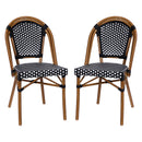 Nadia Indoor/Outdoor Stackable French Bistro Chairs, Set of 2