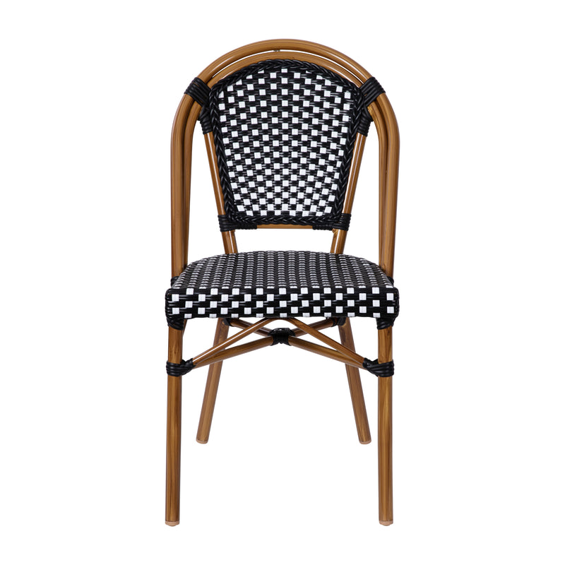 Nadia Indoor/Outdoor Stackable French Bistro Chairs, Set of 2