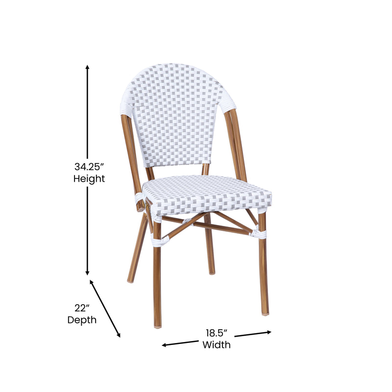 Neave Indoor/Outdoor Stackable French Bistro Chairs, Set of 2