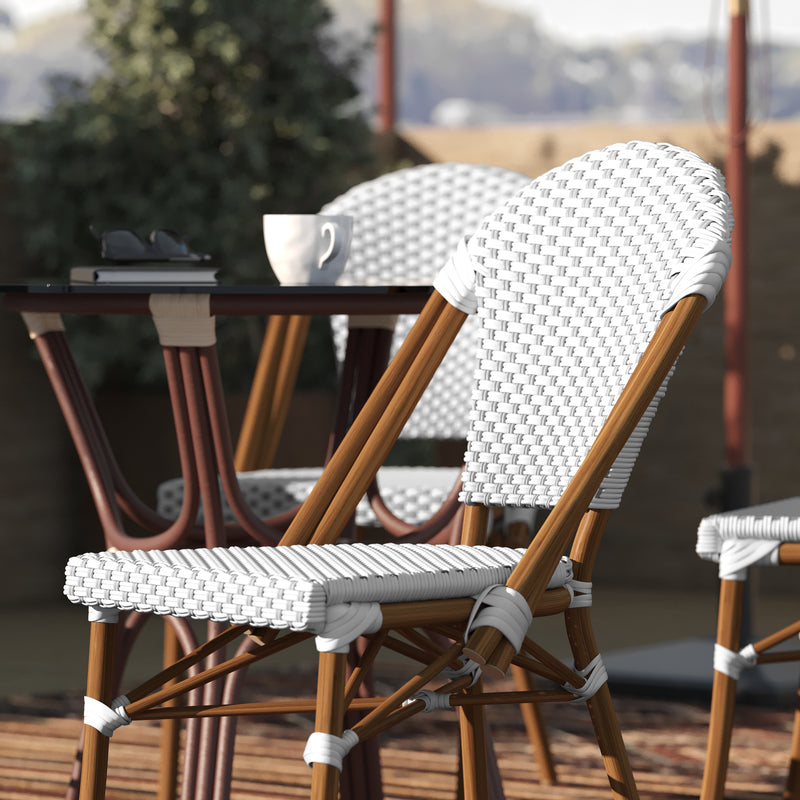 Neave Indoor/Outdoor Stackable French Bistro Chairs, Set of 2