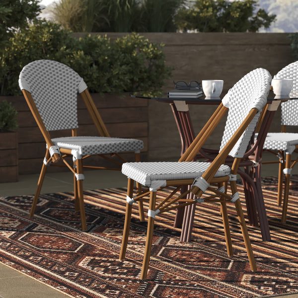 Neave Indoor/Outdoor Stackable French Bistro Chairs, Set of 2