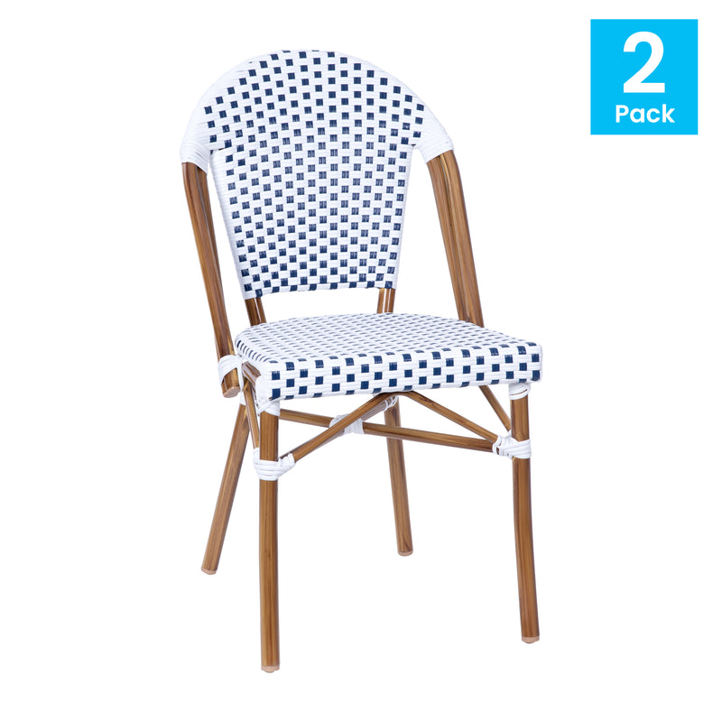 Neave Indoor/Outdoor Stackable French Bistro Chairs, Set of 2